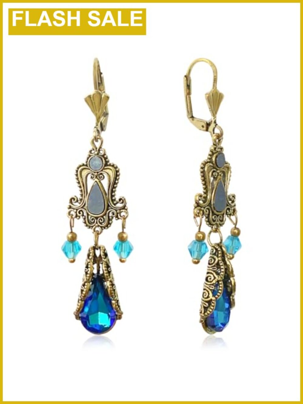 Handmade Crystal Teardrop Chandelier Dangle Earrings Leverback Drop